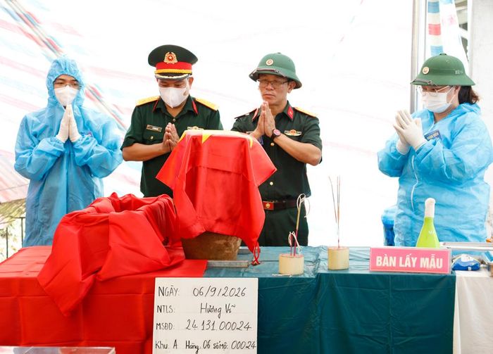 Các bước lấy mẫu ADN liệt sĩ chưa có thông tin được thực hiện khoa học, đúng quy định.