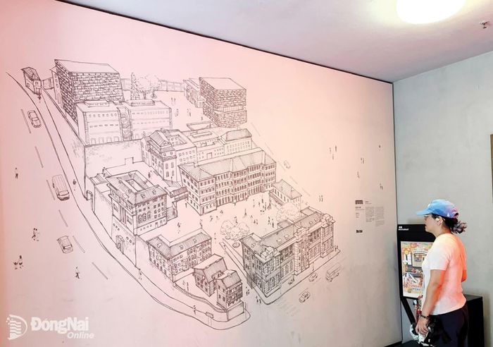 Sơ đồ tái hiện toàn cảnh khu di tích nhà tù Victoria.