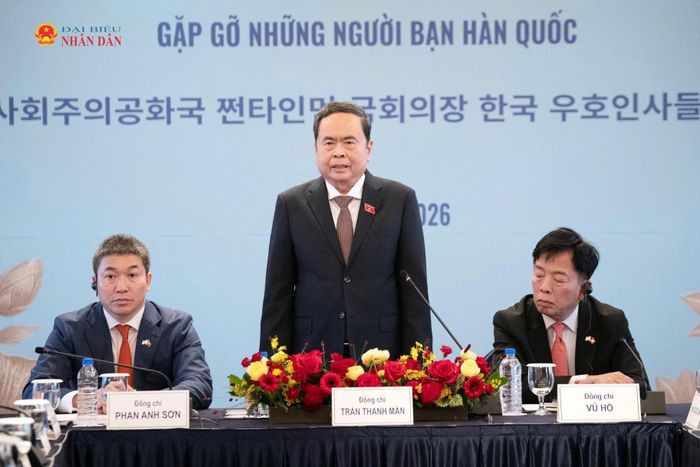 Chủ tịch Quốc hội Trần Thanh Mẫn phát biểu tại cuộc gặp