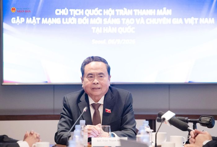 Chủ tịch Quốc hội Trần Thanh Mẫn phát biểu tại cuộc gặp