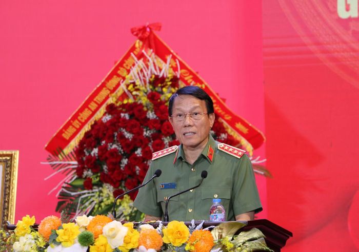 Đại tướng Lương Tam Quang, Bộ trưởng Bộ Công an phát biểu tại buổi lễ.