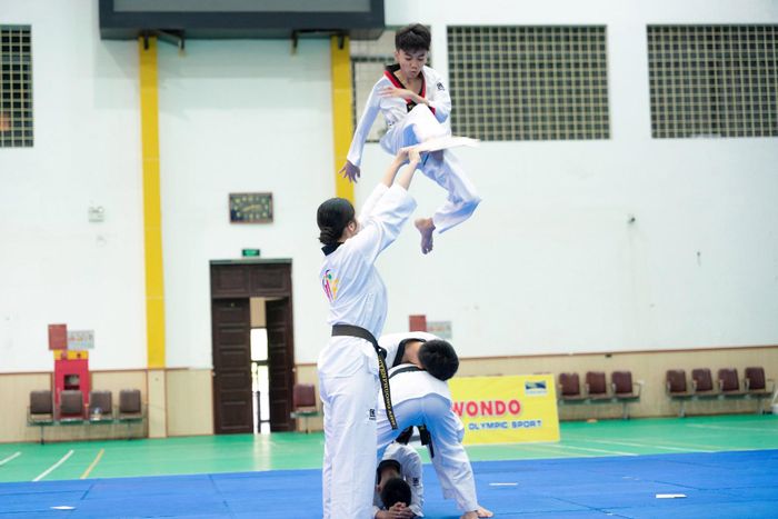Tiết mục biểu diễn xuất sắc của các võ sinh tại chương trình. Ảnh: Hưng Sơn