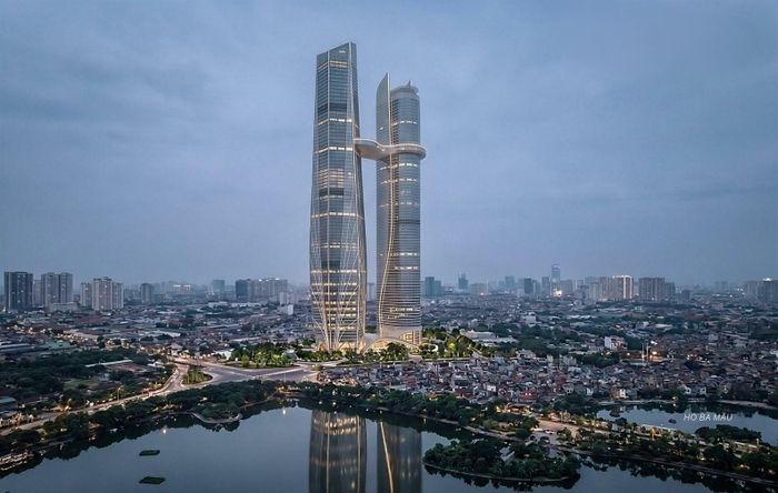 Phối cảnh dự án Hanoi Twin Towers 99 tại số 5-7 Đào Duy Anh. Ảnh: Liên danh CĐT.