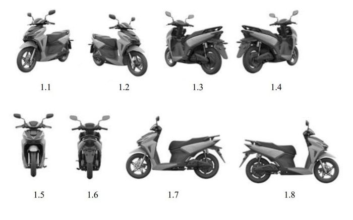 Bản đăng ký sở hữu công nghiệp mới nhất của 2 mẫu xe VinFast trông khá tương tự Kyo và Kinet. Ảnh: IP Vietnam.