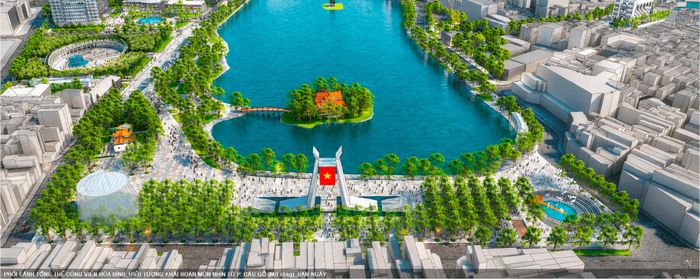  Thuyết minh phương án cho rằng cách tổ chức này nhằm để kiến trúc mới không cạnh tranh với Hồ Hoàn Kiếm mà đóng vai trò như một "khung hình" cho di sản. Khi quan sát từ quảng trường, người dân và du khách vẫn có thể nhìn xuyên qua biểu tượng để nhận diện mặt nước, Tháp Rùa và đường chân trời phía nam. 
