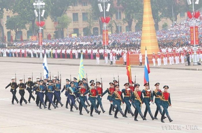 Khối lực lượng vũ trang Liên bang Nga diễu binh trên Quảng trường Ba Đình tại Lễ kỷ niệm 80 năm Quốc khánh nước CHXHCN Việt Nam (Hà Nội, 2/9/2025). Ảnh: Phương Hoa – TTXVN