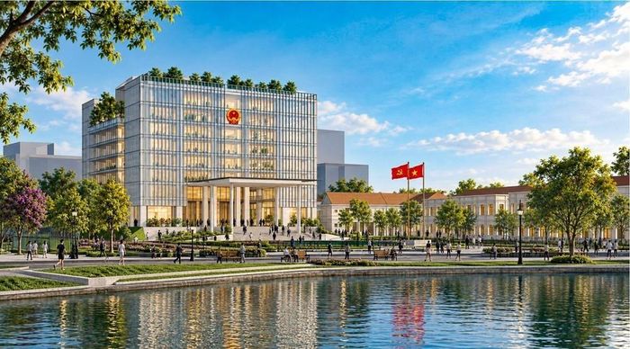 Phối cảnh trụ sở UBND TP Hà Nội sau khi được tái thiết. Ảnh: TTXVN phát