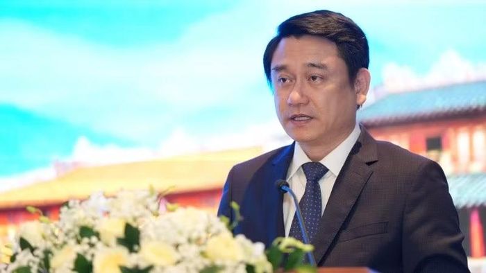 Thứ trưởng Ngoại giao Lê Anh Tuấn phát biểu tại hội nghị. (Ảnh: LÊ HOÀNG)