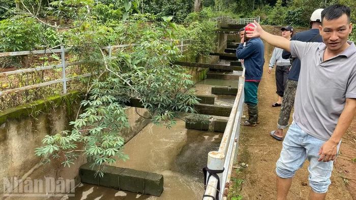 Kênh dẫn nước thải từ Cụm Công nghiệp Tân An ra hồ Ea Trum. (Ảnh: CÔNG LÝ)