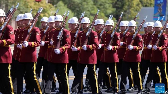 Các lực lượng quân đội Thổ Nhĩ Kỳ tham gia diễu binh nhân lễ kỷ niệm Ngày Chiến thắng (30/8/2023) diễn ra tại thủ đô Ankara. (Ảnh: Tân Hoa Xã)