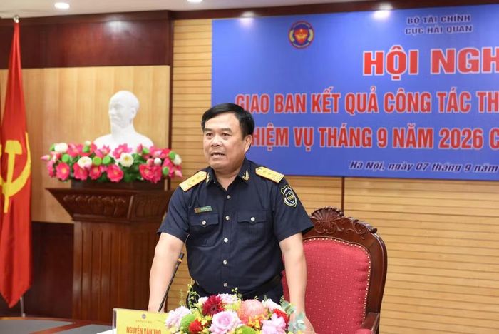 Cục trưởng Hải quan Nguyễn Văn Thọ phát biểu tại hội nghị. (Ảnh: LP)