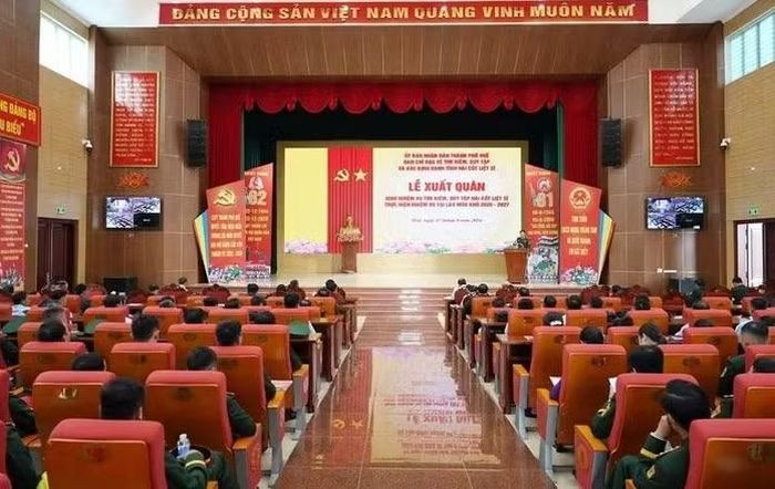Toàn cảnh buổi lễ xuất quân.