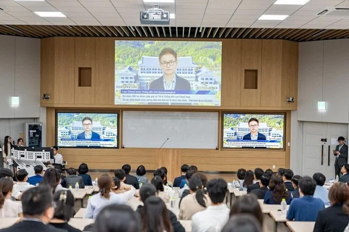 Thống đốc tỉnh Gyeongsangbuk gửi thông điệp chúc mừng sự kiện. (Nguồn: Tổng Lãnh sự quán Việt Nam tại Busan)