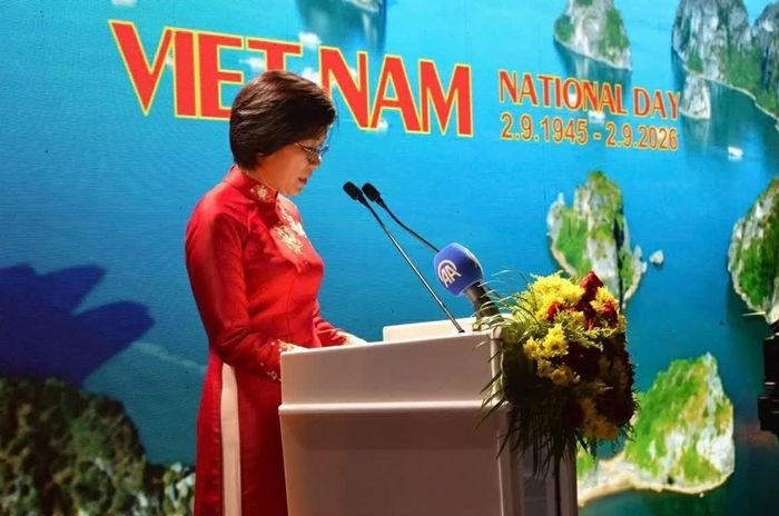 Đại sứ Việt Nam tại Thổ Nhĩ Kỳ Đặng Thị Thu Hà phát biểu. (Nguồn: Đại sứ quán Việt Nam tại Thổ Nhĩ Kỳ)