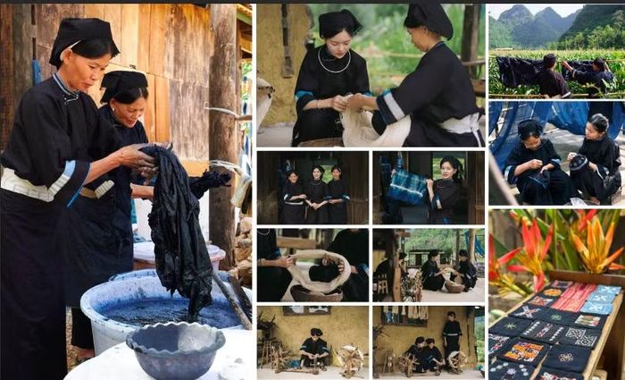 Nùng Indigo kể lại câu chuyện dệt vải, nhuộm chàm bằng hình ảnh. Nguồn ảnh: FBNV
