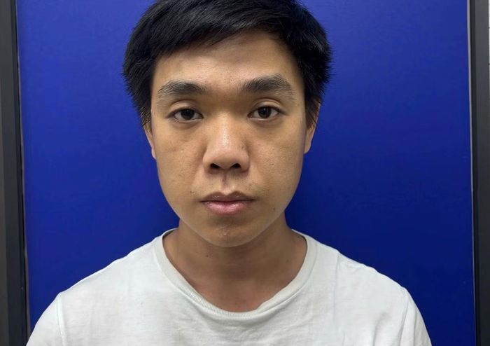 Đối tượng Từ Đạt Huy tại cơ quan công an.