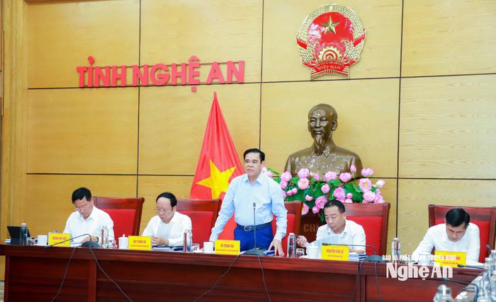 Chủ tịch UBND tỉnh Võ Trọng Hải phát biểu kết luận. Ảnh: Thành Duy