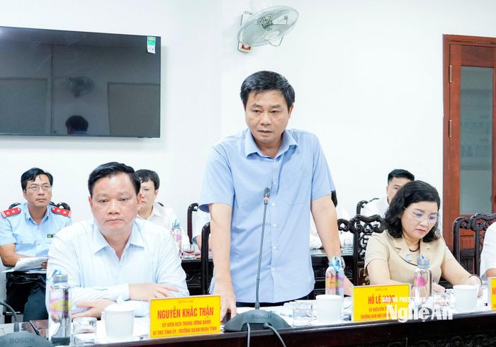 Trưởng ban Nội chính Tỉnh uỷ Hồ Lê Ngọc phát biểu tại phiên tiếp công dân. Ảnh: Phạm Bằng
