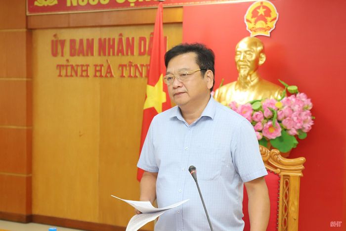 Phó Chủ tịch UBND tỉnh Hồ Huy Thành phát biểu kết luận cuộc họp.