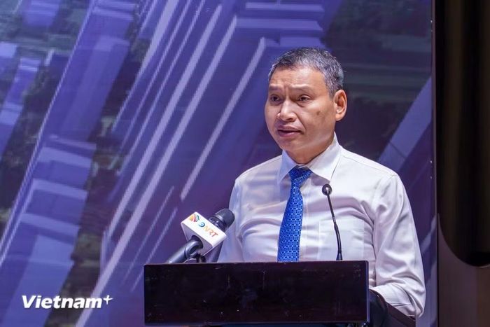Ông Hồ Kỳ Minh, Phó Chủ tịch Thường trực Ủy ban Nhân dân thành phố Đà Nẵng phát biểu khai mạc. (Ảnh: Thanh Phong/Vietnam+)