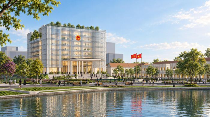 Trụ sở UBND TP Hà Nội sau khi được tái thiết.