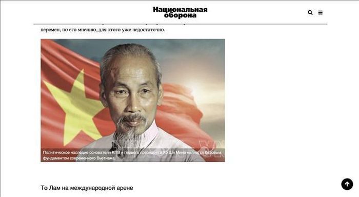 Bài viết trên trang “Quốc phòng toàn dân”. Ảnh: TTXVN phát