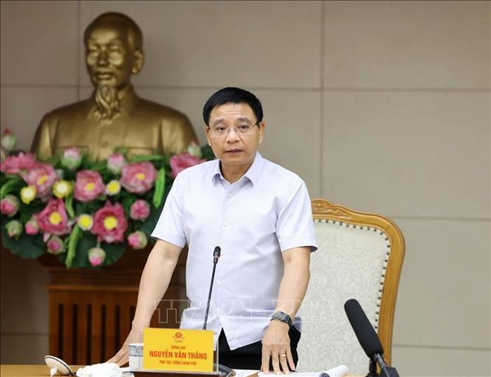 Phó Thủ tướng Nguyễn Văn Thắng phát biểu tại phiên họp. Ảnh: Xuân Tùng/TTXVN