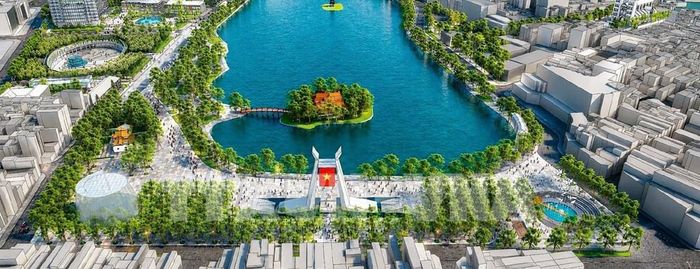 Phương án quy hoạch Quảng trường Đông Kinh Nghĩa Thục - Quảng trường Hòa Bình. Ảnh: TTXVN phát 