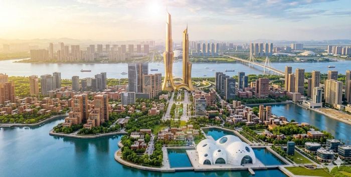Khu vực tái thiết phường Hồng Hà gồm có Tháp kỷ nguyên mới, nhà hát Ngọc Trai. Nguồn: UBND TP Hà Nội