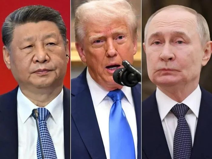 Chủ tịch Trung Quốc Tập Cận Bình , Tổng thống Mỹ Donald Trump và Tổng thống Vladimir Putin. ẢNh: Wion.