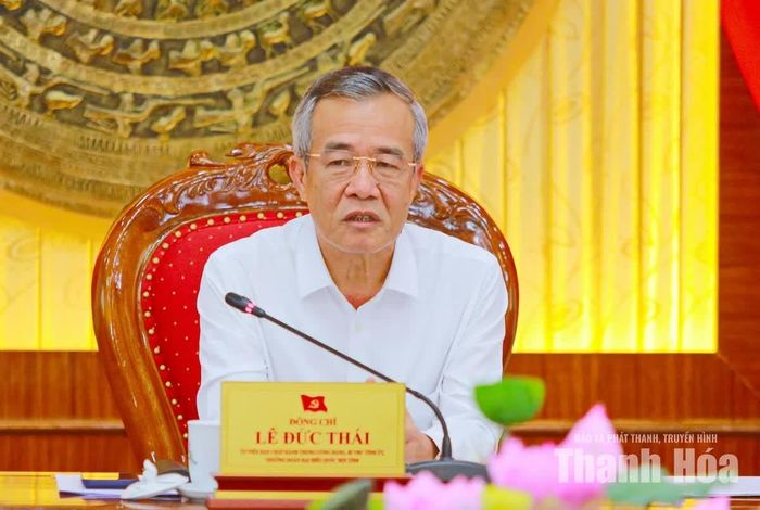 Bí thư Tỉnh ủy Lê Đức Thái phát biểu kết luận hội nghị.