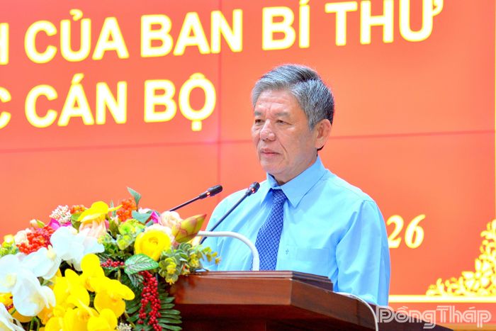 Đồng chí Ngô Chí Cường phát biểu tại hội nghị.