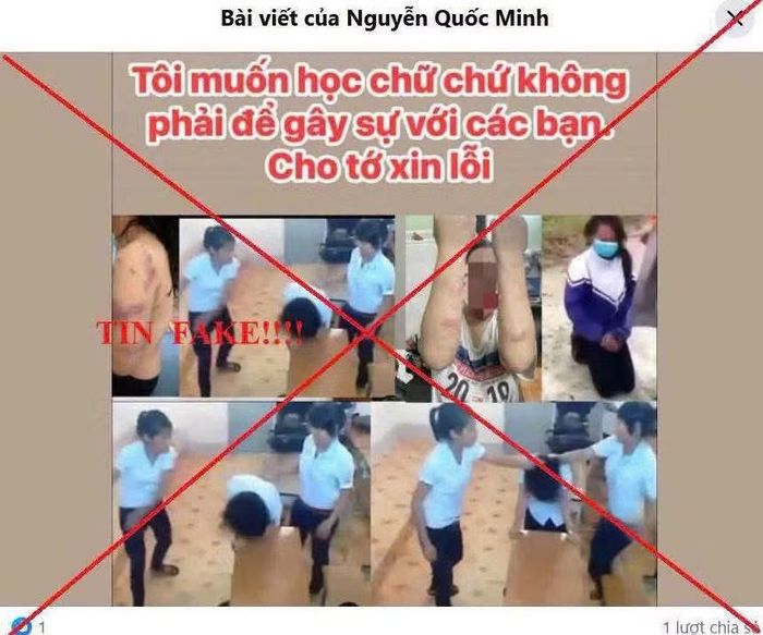 Các hình ảnh đối tượng đã cắt ghép nhằm bịa đặt về vụ việc. Ảnh chụp màn hình