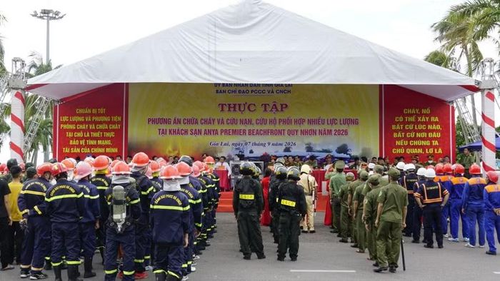 Quang cảnh buổi thực tập. Ảnh: N.L