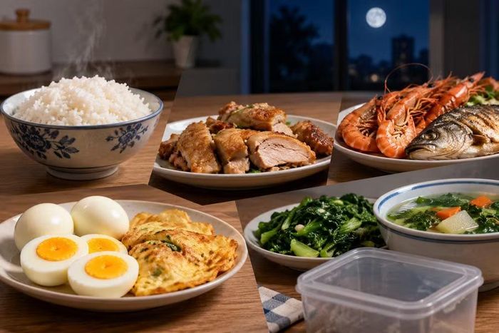 Nếu để ở nhiệt độ phòng quá lâu hoặc làm lạnh không đúng cách, nhiều loại thực phẩm có thể trở thành môi trường thuận lợi cho vi khuẩn phát triển và gây ngộ độc. Ảnh: AI