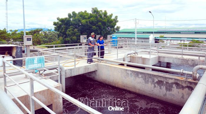 Nước thải đang được hệ thống xử lý tại Khu Công nghiệp Thành Hải.