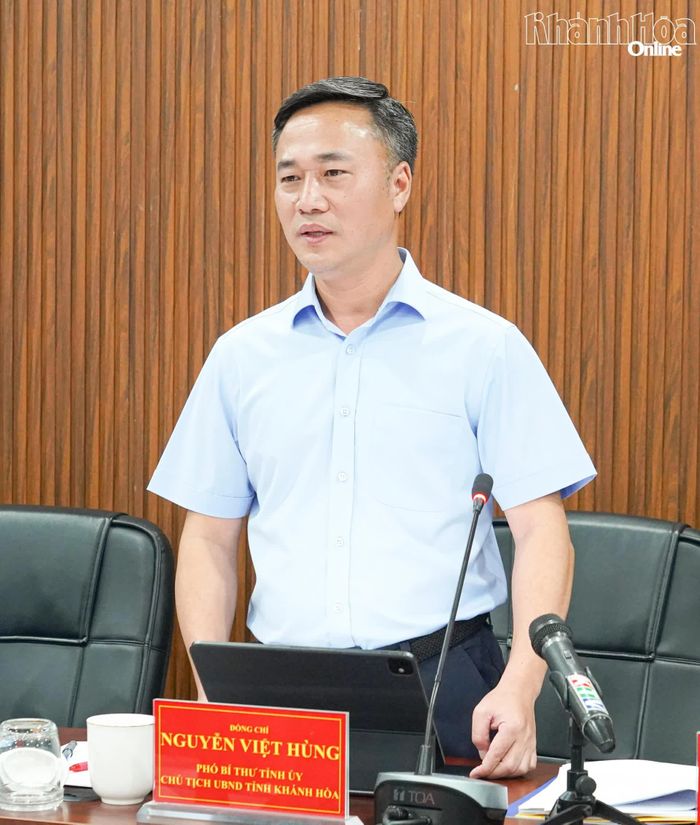 Chủ tịch UBND tỉnh Nguyễn Việt Hùng phát biểu chỉ đạo tại buổi làm việc.