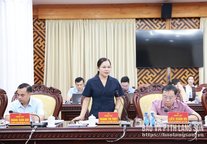 Lãnh đạo xã Mẫu Sơn phát biểu một số nội dung liên quan đến thực hiện các chính sách hỗ trợ phát triển nông nghiệp trên địa bàn