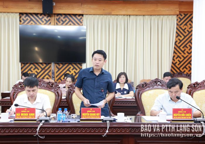 Lãnh đạo Sở Khoa học và Công nghệ phát biểu nội dung liên quan đến lĩnh vực ngành phụ trách