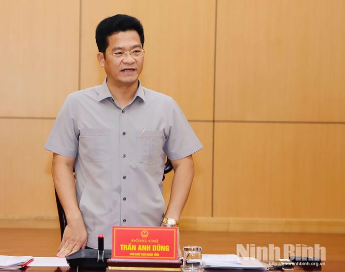 Đồng chí Phó Chủ tịch UBND tỉnh Trần Anh Dũng phát biểu kết luận hội nghị.