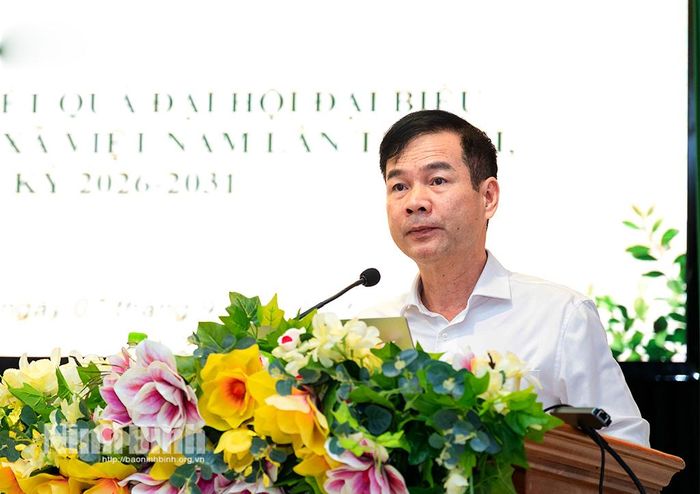 Lãnh đạo Liên minh HTX tỉnh phát biểu tại hội nghị.