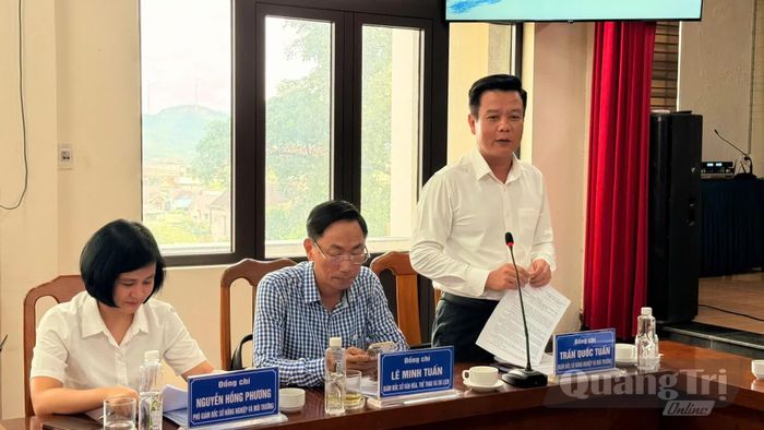 Đại diện lãnh đạo Sở Nông nghiệp và Môi trường phát biểu tại buổi làm việc - Ảnh: Hoàng Hùng