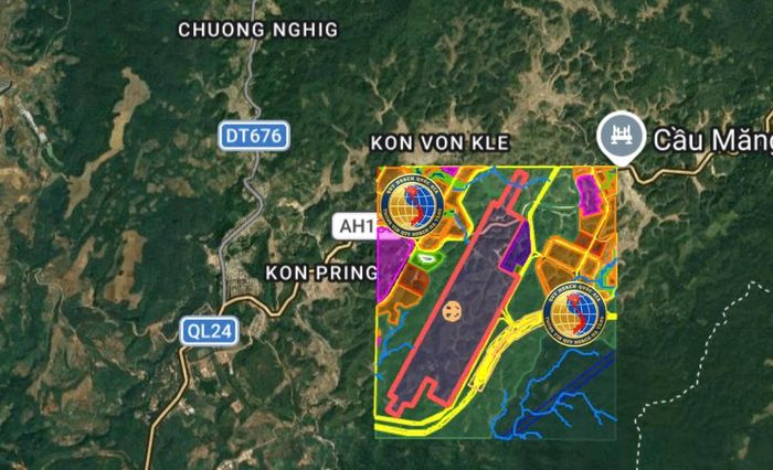 Vị trí quy hoạch sân bay Măng Đen nằm cách trung tâm Măng Đen khoảng 4km.