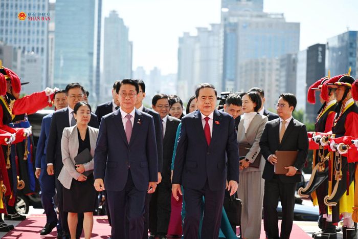 Chủ tịch Quốc hội Hàn Quốc Cho Jeong Sik chủ trì Lễ đón trọng thể Chủ tịch Quốc hội Trần Thanh Mẫn