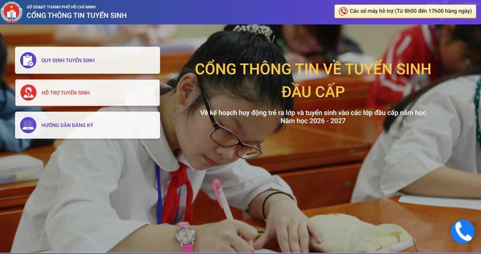 Sở GD-ĐT thực hiện công tác tuyển sinh đầu cấp năm học 2026-2027 trên trang tuyển sinh chung của TP. Hồ Chí Minh