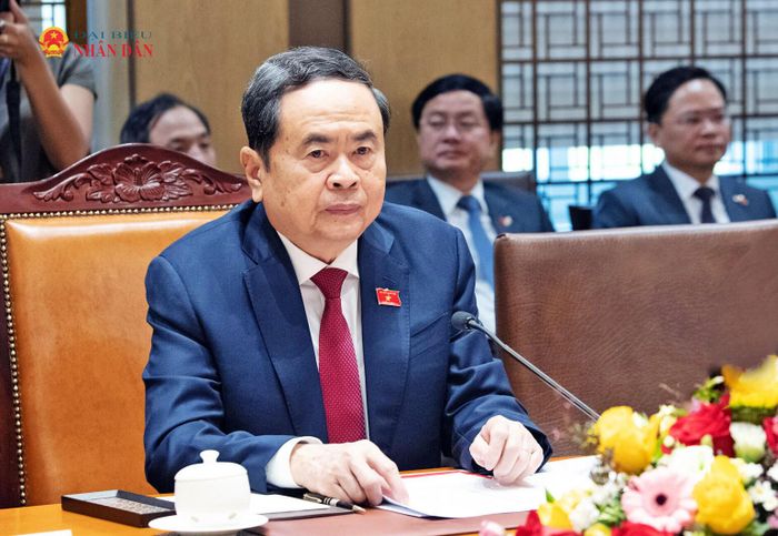 Chủ tịch Quốc hội Trần Thanh Mẫn phát biểu tại hội đàm