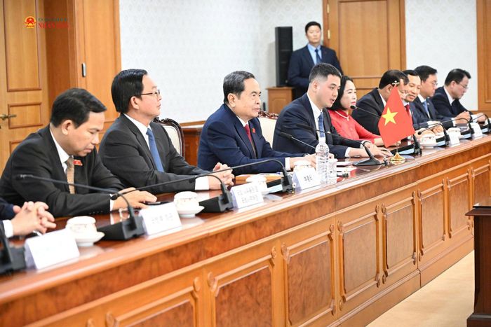 Chủ tịch Quốc hội Trần Thanh Mẫn phát biểu tại cuộc hội kiến