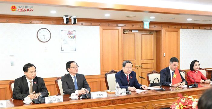 Chủ tịch Quốc hội Trần Thanh Mẫn phát biểu tại cuộc hội kiến