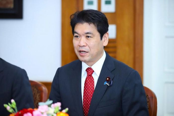 Bộ trưởng Matsumoto Yohei phát biểu tại buổi làm việc. Ảnh: Cổng TTĐT Bộ Văn hoá, Thể thao và Du lịch.