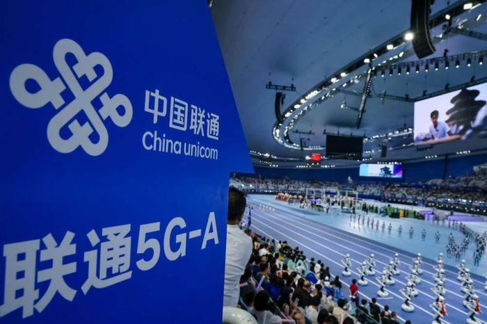 China Unicom Bắc Kinh và Huawei cung cấp đường truyền 5G-A GigaUplink cho Thế vận hội Robot Hình người Thế giới lần thứ 2. Ảnh: Huawei